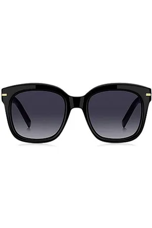 HUGO BOSS Sonnenbrille aus schwarzem Acetat mit goldfarbenen Scharnieren