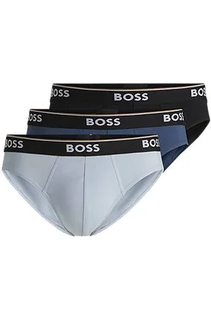 HUGO BOSS Dreier-Pack Slips aus Stretch-Baumwolle mit Logo-Bund