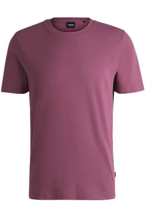 HUGO BOSS T-Shirt aus Baumwoll-Mix mit kreisförmiger Jacquard-Struktur