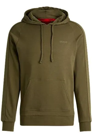 HUGO BOSS Hoodie aus Baumwoll-Terry mit Logo-Tapes an den Ärmeln