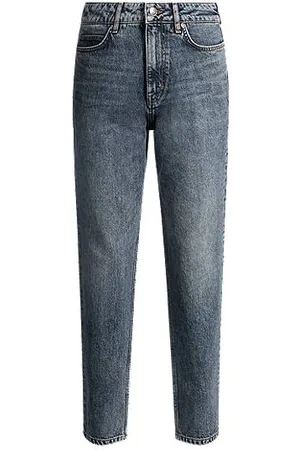 HUGO BOSS Dunkelblaue Tapered-Fit Jeans aus Stretch-Denim