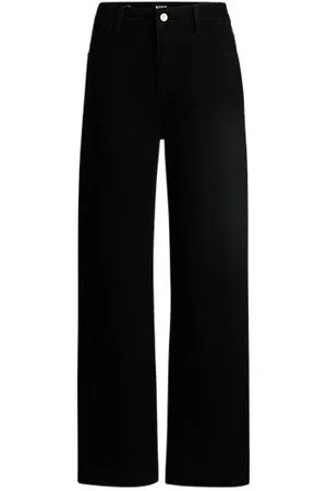 HUGO BOSS Jeans aus tiefschwarzem Stretch-Denim mit charakteristischen Details
