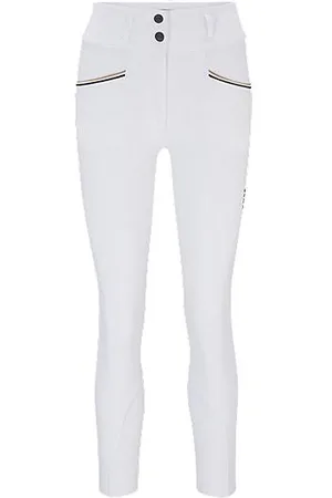 HUGO BOSS Reithose mit hohem Bund und Kniebesatz