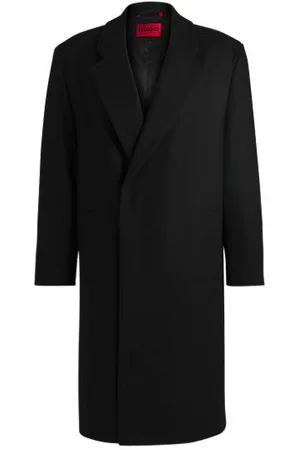 HUGO BOSS Relaxed-Fit Mantel aus Woll-Mix