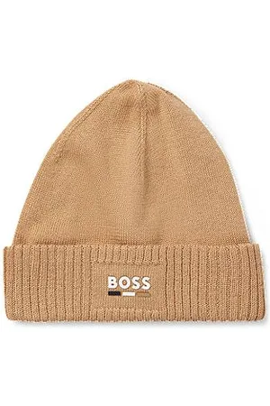 HUGO BOSS Kids-Strickmütze mit gummiertem Logo