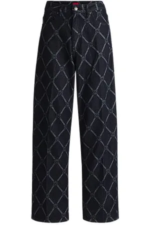 HUGO BOSS Jeans mit weitem Beinverlauf und Stack-Logo-Motiv