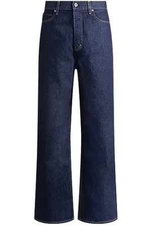 HUGO BOSS Loose-Baggy-Fit Jeans aus dunkelblauem Denim