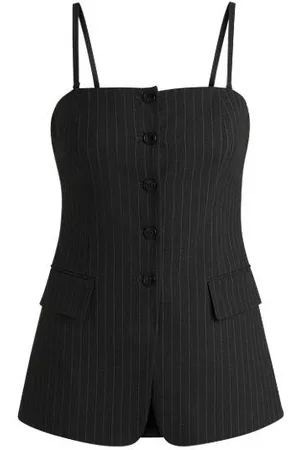HUGO BOSS Regular-Fit Office-Weste aus Stretch-Gewebe mit Nadelstreifen