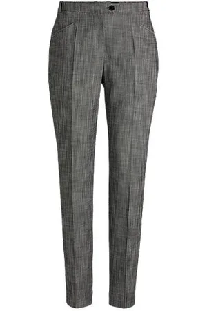 HUGO BOSS Relaxed-Fit Hose aus meliertem Stretch-Gewebe mit Sharkskin-Struktur
