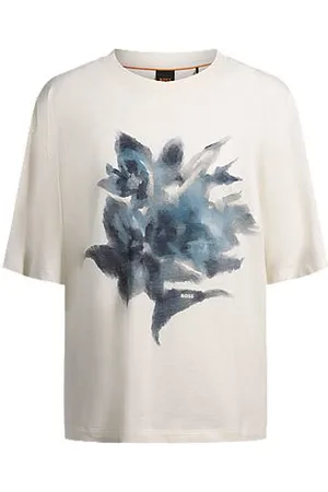 HUGO BOSS Oversized T-Shirt aus Baumwoll-Jersey mit Artwork der Saison