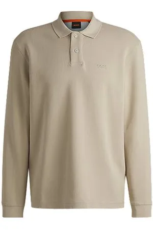 HUGO BOSS Poloshirt aus elastischem Baumwoll-Mix mit Waffelstruktur