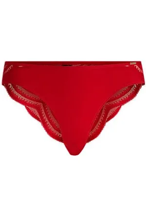 HUGO BOSS Slip mit Spitzen-Details und Logo-Detail