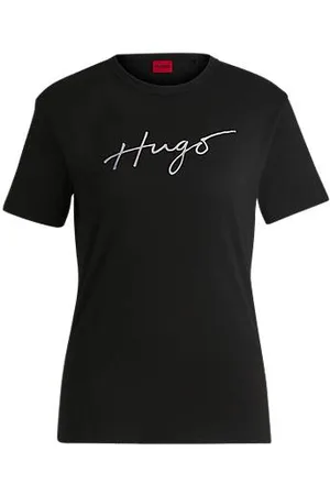 HUGO BOSS T-Shirt aus reiner Baumwolle mit Rundhalsausschnitt und saisonalem Print