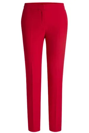 HUGO BOSS Slim-Fit Hose aus Stretch-Gewebe mit Logo-Niete