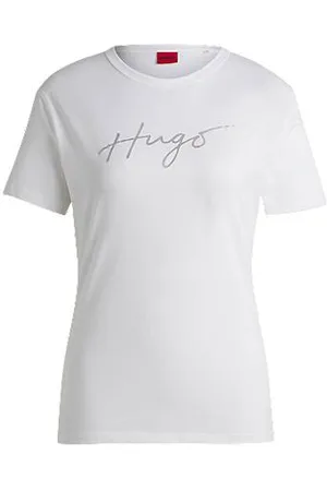 HUGO BOSS T-Shirt aus reiner Baumwolle mit Rundhalsausschnitt und saisonalem Print