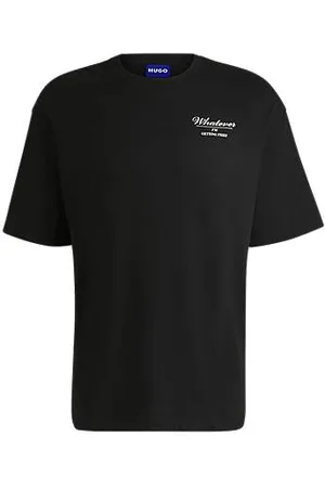 HUGO BOSS Oversized T-Shirt aus Baumwoll-Jersey mit Slogan-Prints