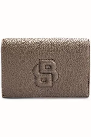 HUGO BOSS Kleine Geldbörse mit genarbter Struktur und Double-B-Monogramm