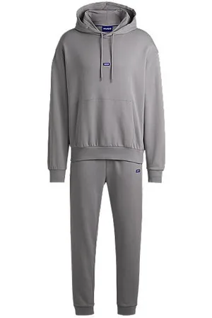 HUGO BOSS Trainingsanzug-Set aus Baumwoll-Terry mit blauen Logo-Aufnähern