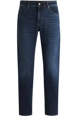 HUGO BOSS Maine Regular-Fit Jeans aus bequemem blauem Stretch-Denim