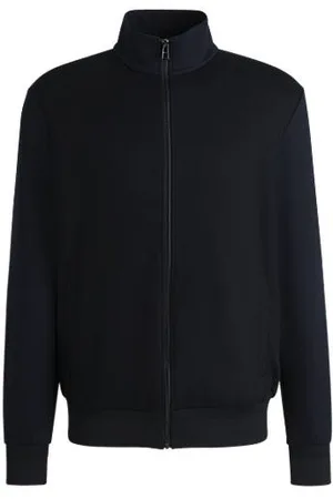 HUGO BOSS Regular-Fit Sweatjacke aus Stretch-Baumwolle mit Reißverschluss