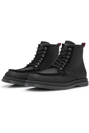 HUGO BOSS Halbstiefel aus strukturiertem Gewebe mit Veloursleder-Details