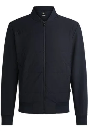 HUGO BOSS Sweatjacke aus Baumwoll-Mix mit Reißverschluss und gepolsterter Vorderseite