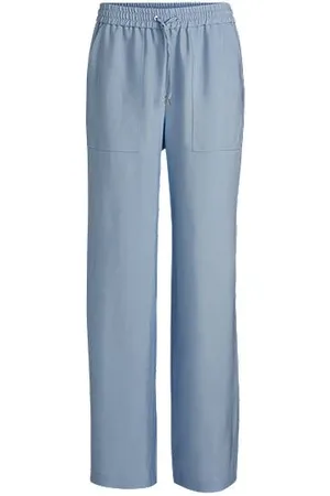 HUGO BOSS Hose aus softem Twill mit weitem Beinverlauf und Tunnelzugbund