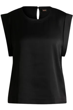 HUGO BOSS Ärmelloses T-Shirt aus gehämmertem Satin