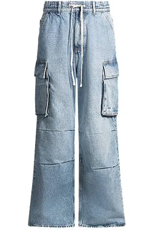 HUGO BOSS Loose-Fit Jeans aus blauem Stone-washed-Denim
