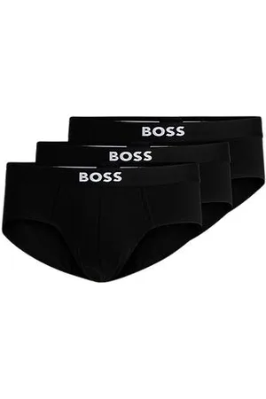 HUGO BOSS Dreier-Pack Slips aus Stretch-Baumwolle mit Logo-Bund