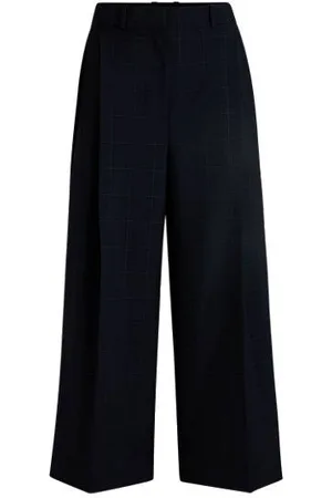 HUGO BOSS Karierte Hose aus italienischer Wolle, Mohair und Tussahseide