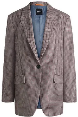 HUGO BOSS Relaxed-Fit Blazer aus fein gemustertem Stretch-Gewebe