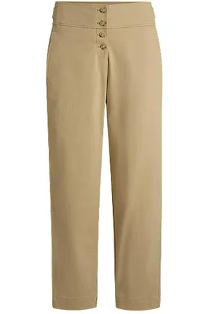 HUGO BOSS Regular-Fit Hose aus gebürsteter Stretch-Baumwolle