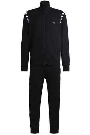 HUGO BOSS Regular-Fit Trainingsanzug-Set aus Stretch-Baumwolle mit Streifen-Einsätzen