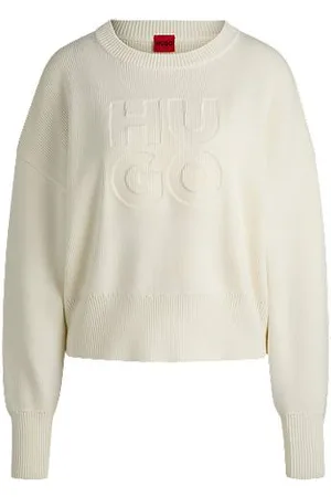 HUGO BOSS Relaxed-Fit Pullover mit Stack-Logo-Prägung