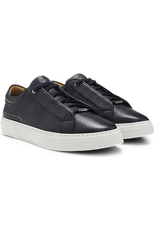HUGO BOSS Gary Sneakers aus genarbtem Leder mit verdeckten Schnürsenkeln
