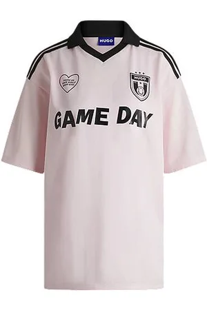 HUGO BOSS T-Shirt aus Mesh im Fußball-Stil mit Happy Logo