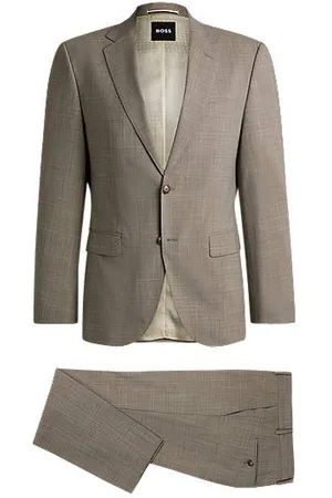 HUGO BOSS Regular-Fit Anzug aus gemustertem Stretch-Gewebe
