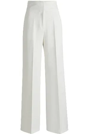 HUGO BOSS Regular-Fit Hose mit hohem Bund und ausgestelltem Bein