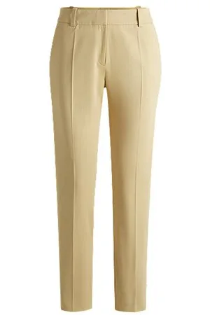 HUGO BOSS Slim-Fit Cropped-Hose mit Reißverschlüssen am Saum