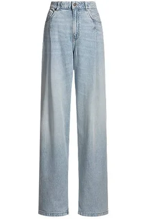 HUGO BOSS Loose-Fit Jeans aus gebleichtem blauen Denim