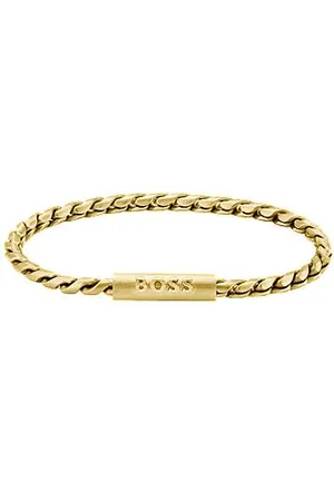 HUGO BOSS Goldfarbenes Armband mit geflochtener Kette