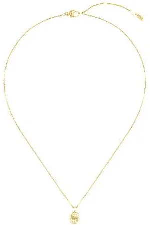 HUGO BOSS Goldfarbene Halskette mit Double-B-Monogramm als Anhänger