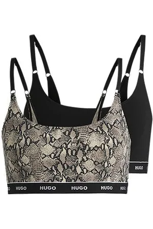 HUGO BOSS Zweier-Pack Bralettes aus Stretch-Baumwolle mit Logo am Unterbrustband