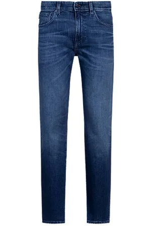 HUGO BOSS Maine Regular-Fit Jeans aus bequemem blauem Stretch-Denim