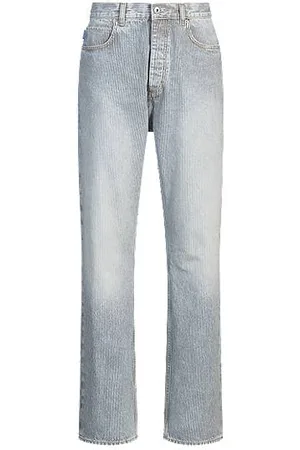 HUGO BOSS Baggy-Fit Jeans aus blauem Denim mit Streifen-Muster