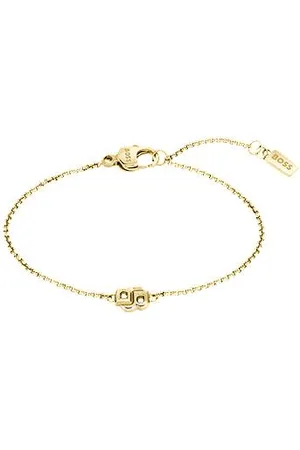 HUGO BOSS Goldfarbenes Gliederarmband mit Double-B-Monogramm