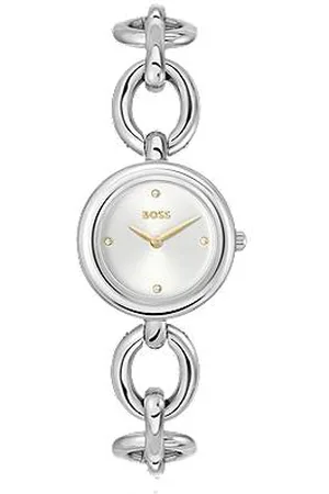 HUGO BOSS Silberfarbene Uhr mit Ringarmband