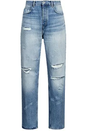 HUGO BOSS Baggy-Fit Stone-washed Jeans aus blauem Denim