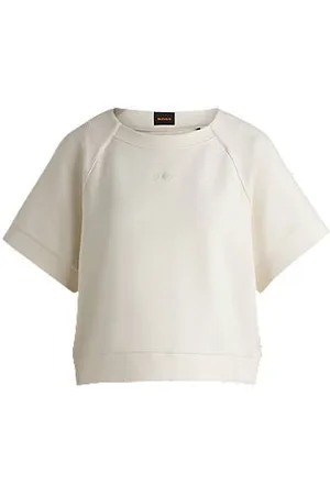 HUGO BOSS T-Shirt aus gebondetem Jersey mit gesticktem Logo-Schriftzug